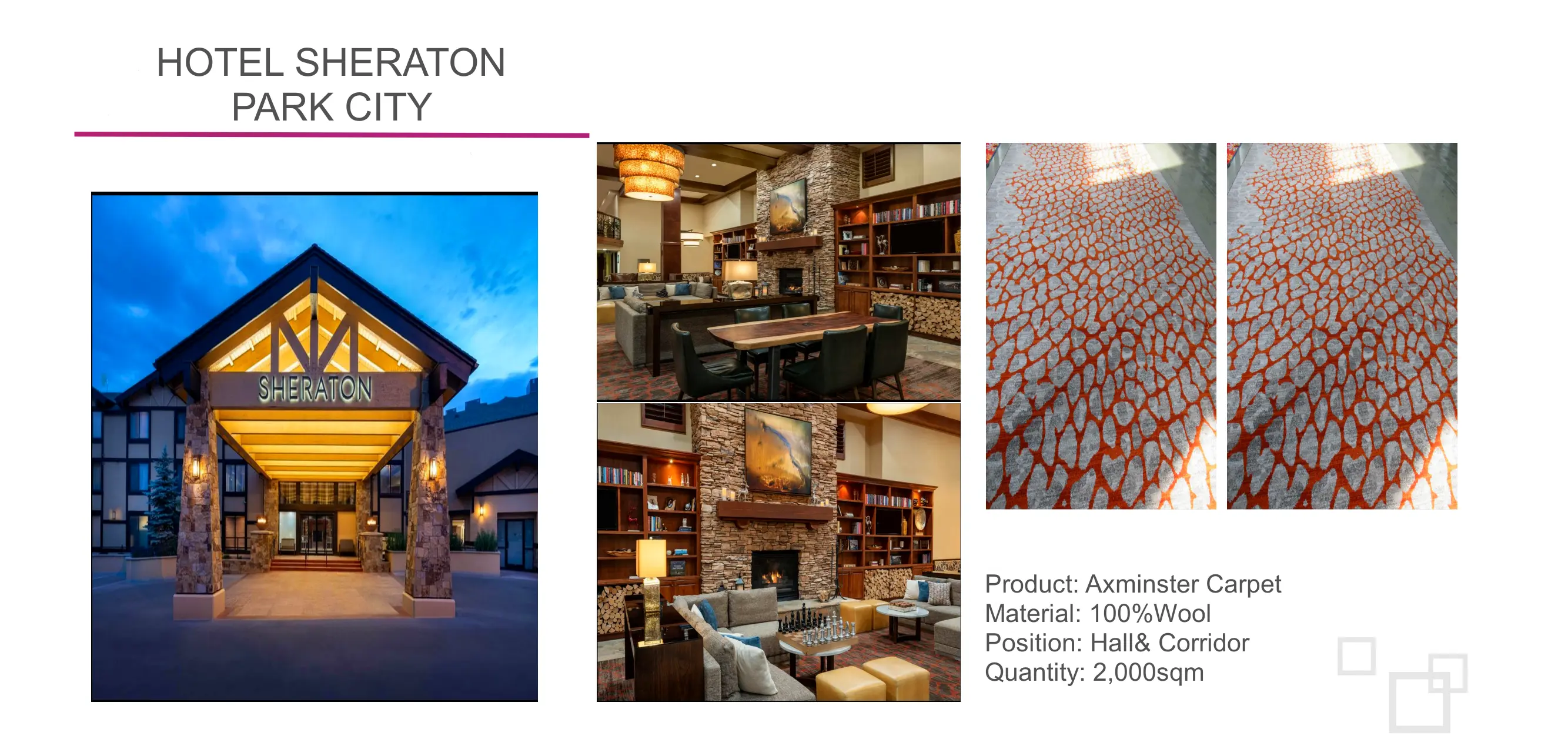 Hotel Sheraton Park City carpet project photo 1