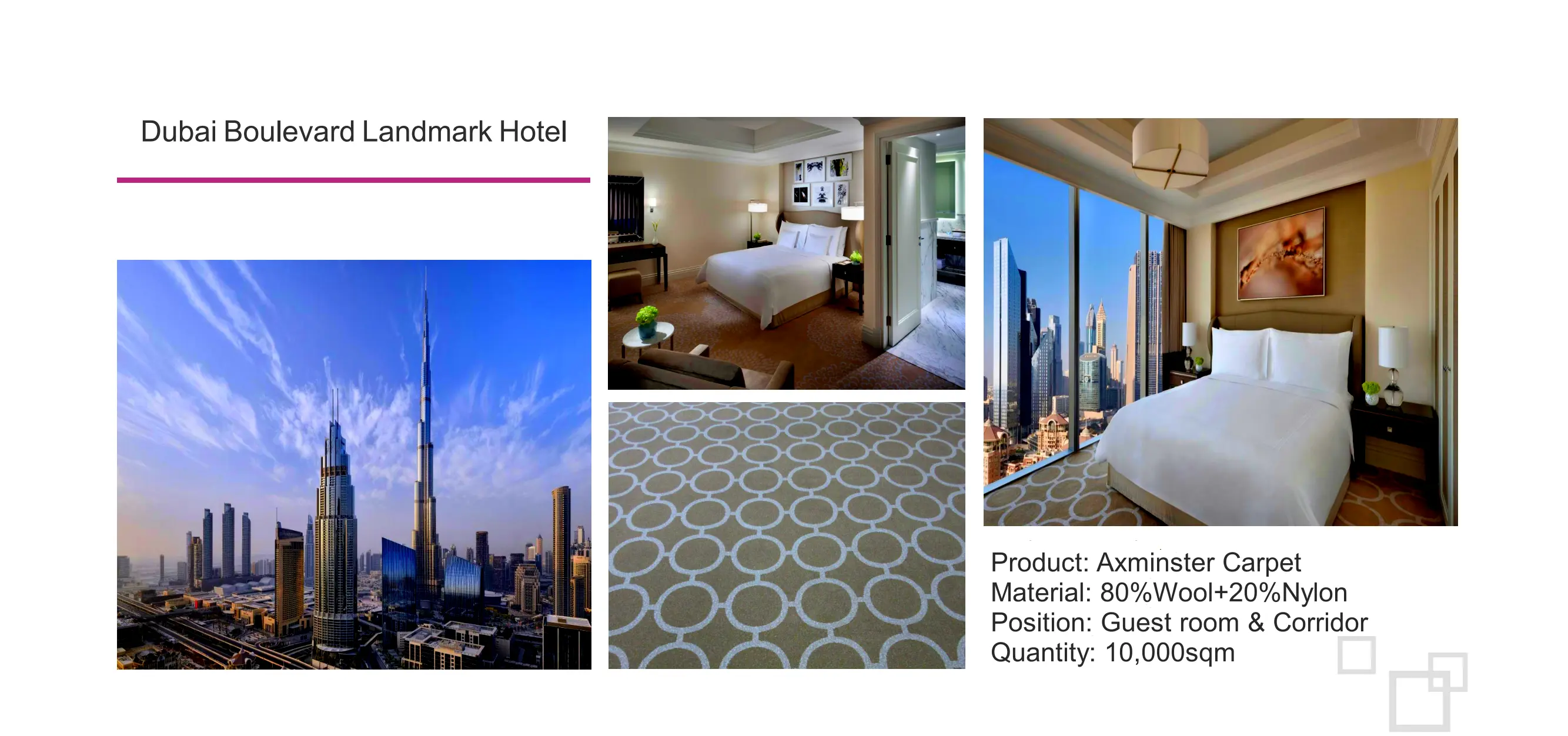 Dubai Boulevard Landmark Hotel carpet project photo 1