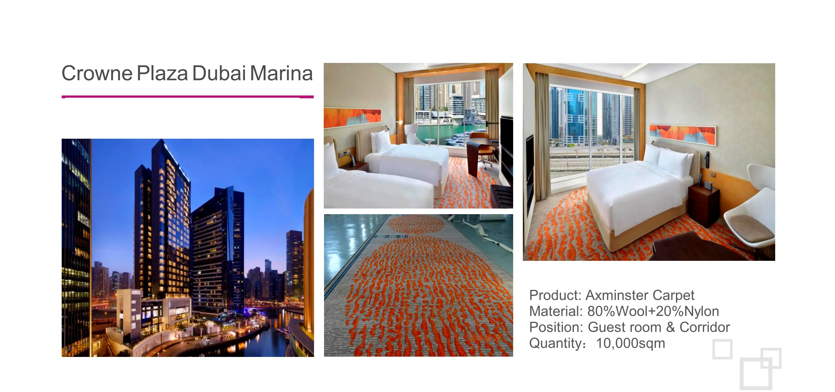 Crowne Plaza Dubai Marina carpet project photo 1