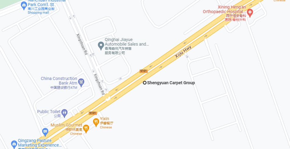 Shengyuan Carpet Group China, 6, Chengzhong District, Xining, CN 青海省 西宁市正东方向120米 邮政编码: 811602